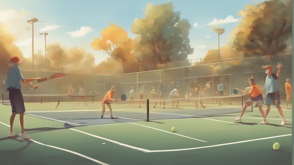 people playing pickleball